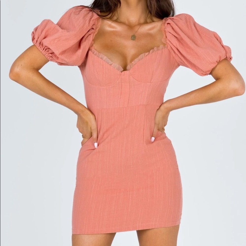 Princess Polly Jonie Mini Peach Pink Dress